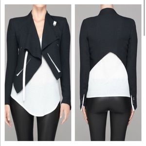 Helmut Lang Sugar Cropped Blazer with Leather